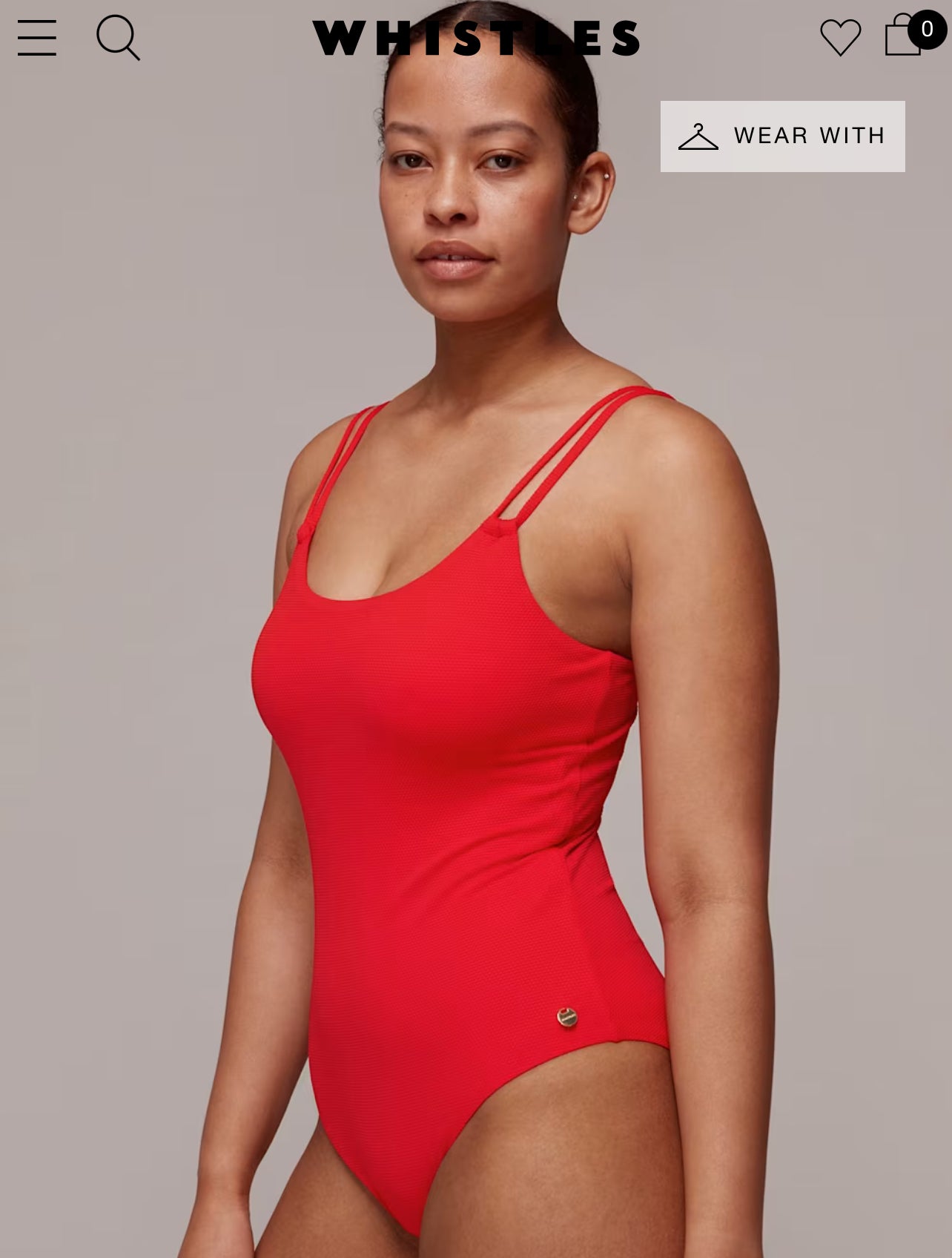 Whistles Double Strap Textured Swimsuit