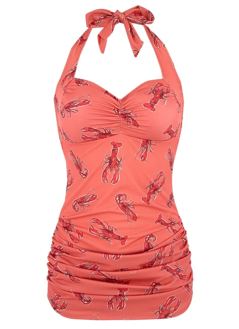 Joanie Clothing Coralie Lobster Print Swimsuit - RRP £49 - The Birdcage