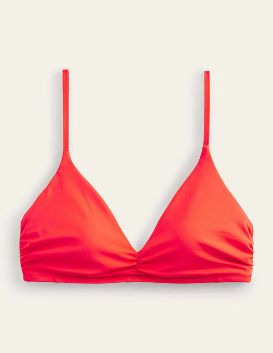 Boden Ruched V Neck Bikini Top