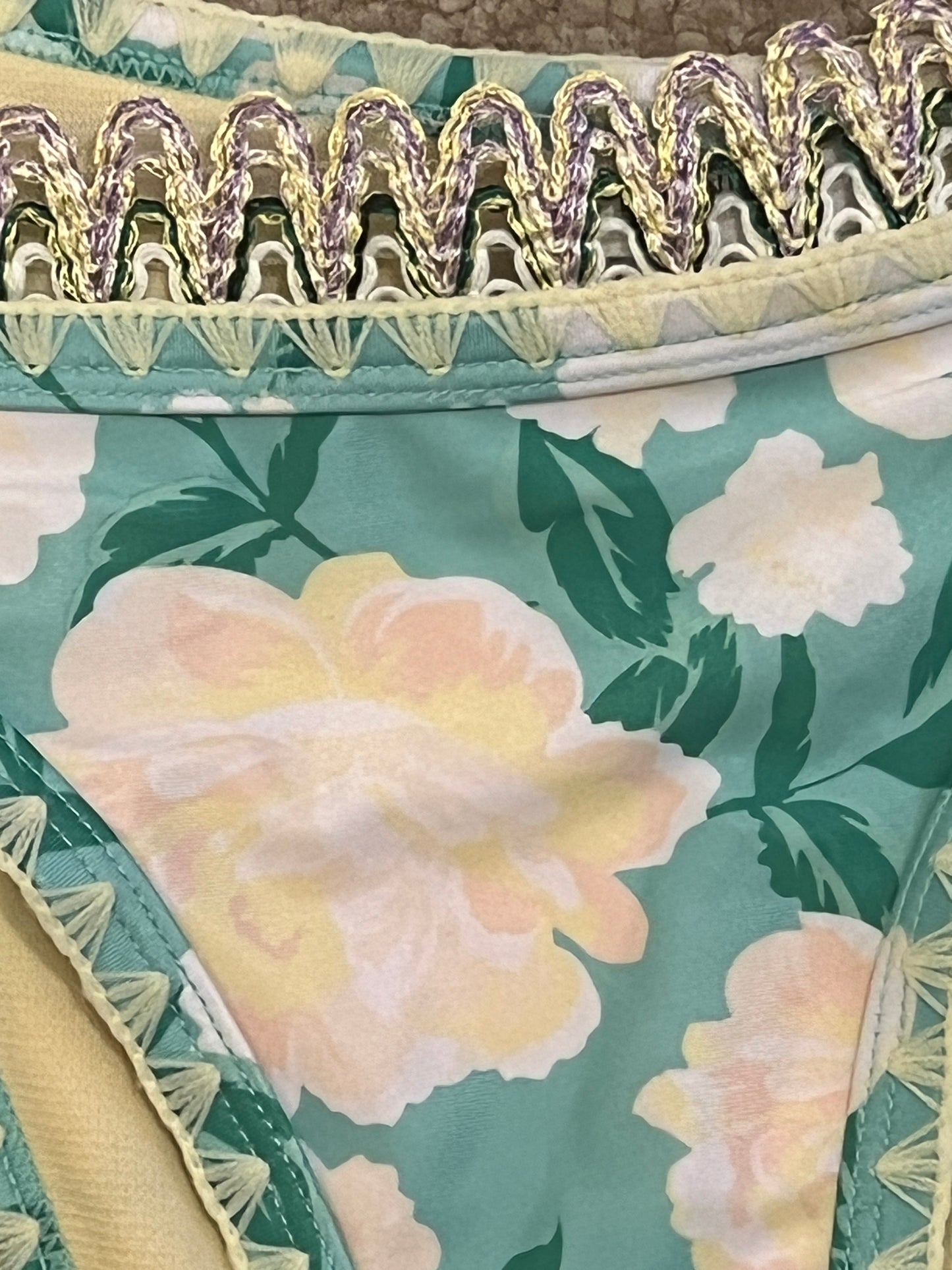River Island Aqua Floral Bikini Bottoms (matching top available)