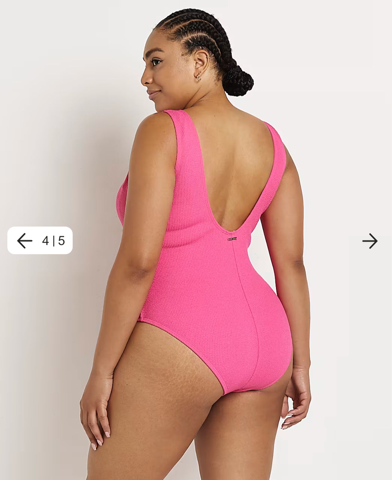River Island Plus Pink Textured Swimsuit