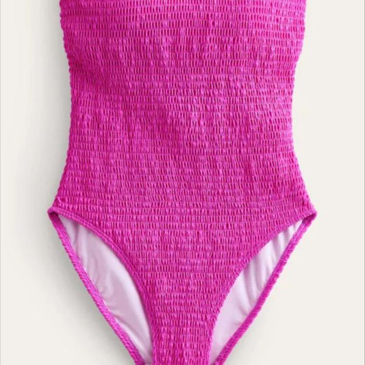 Boden Milos Smocked Bandeau Swimsuit
