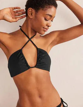 Boden Cutout String Gather Bikini Top