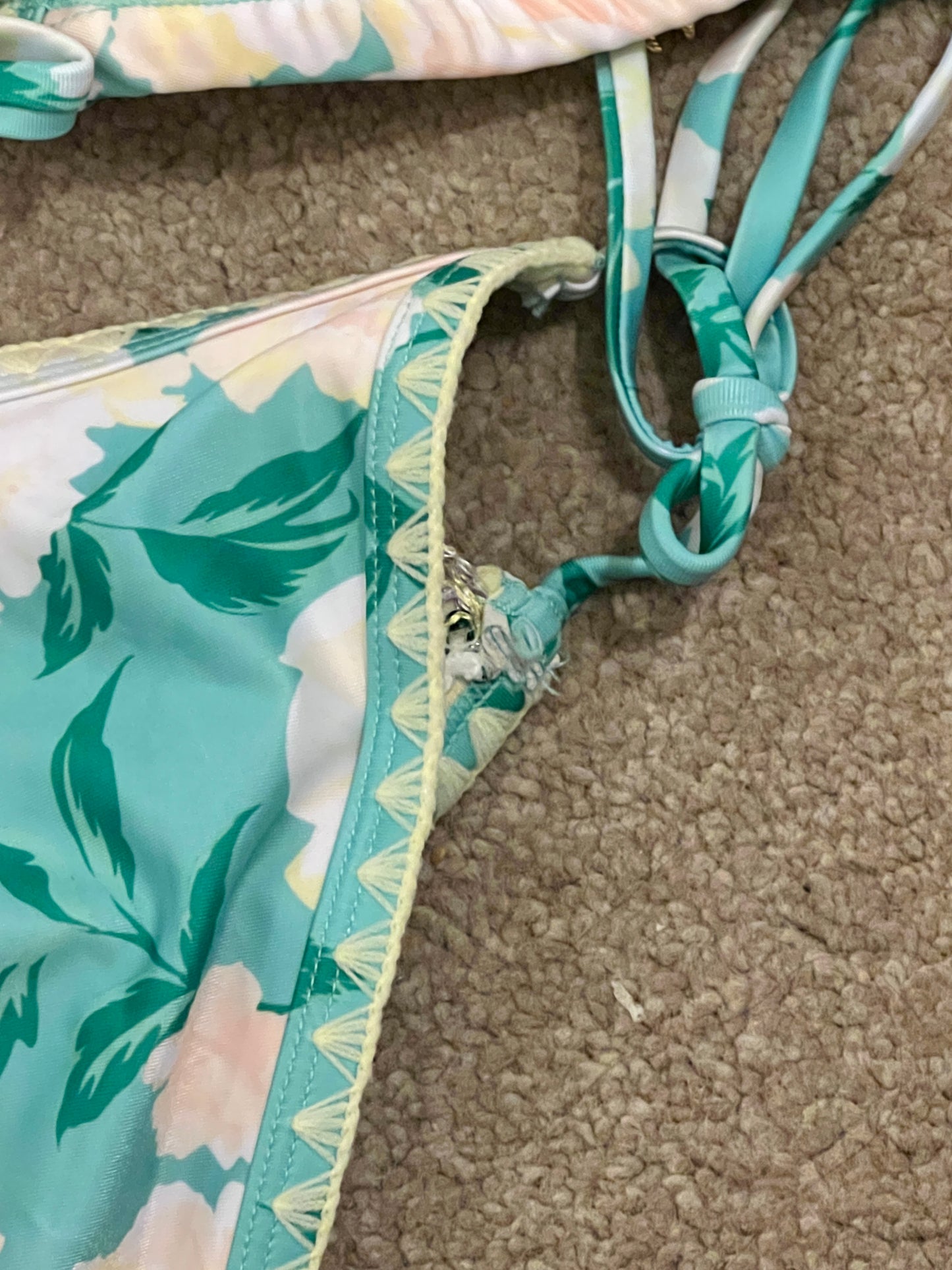 River Island Aqua Floral Bikini Bottoms (matching top available)