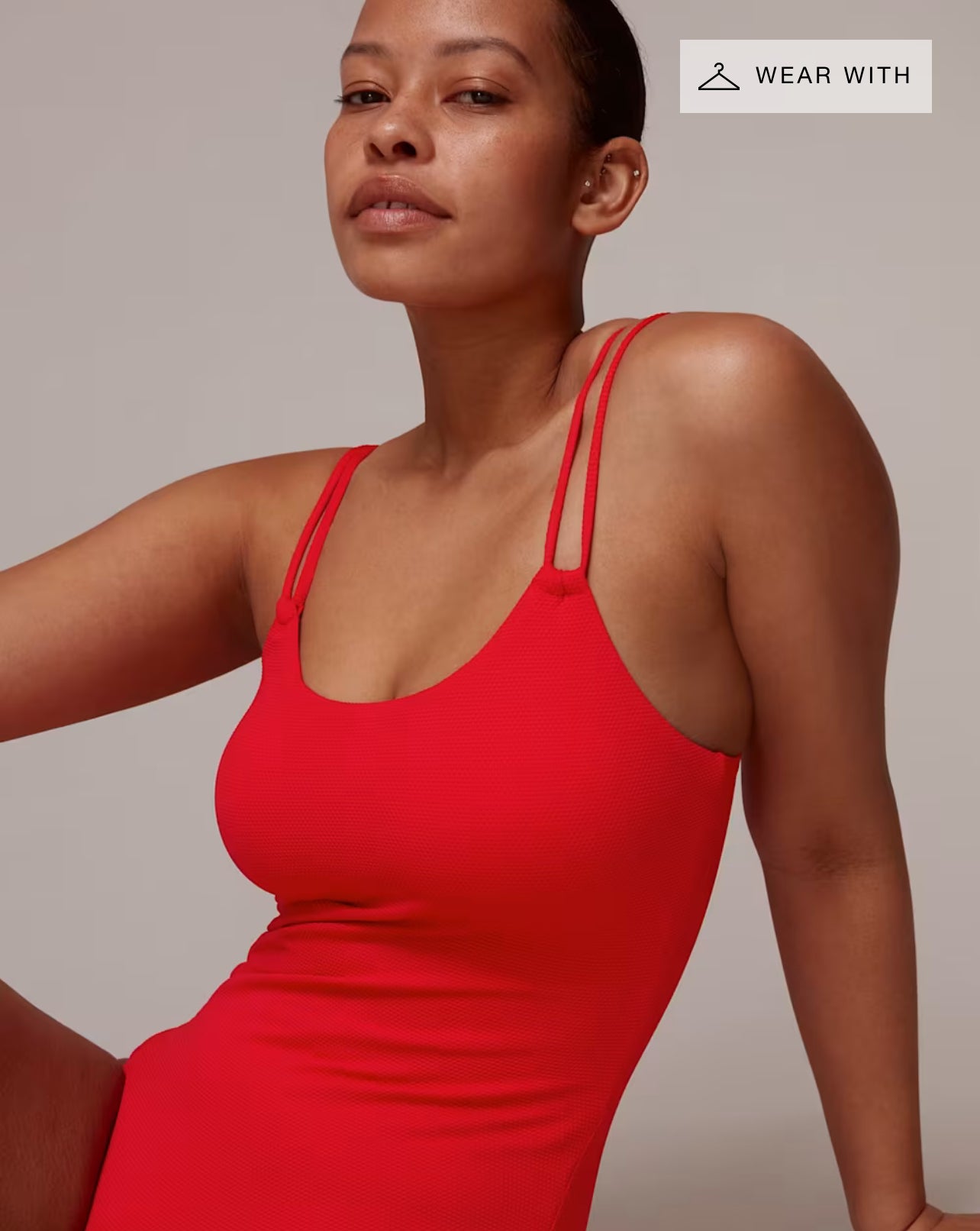 Whistles Double Strap Textured Swimsuit