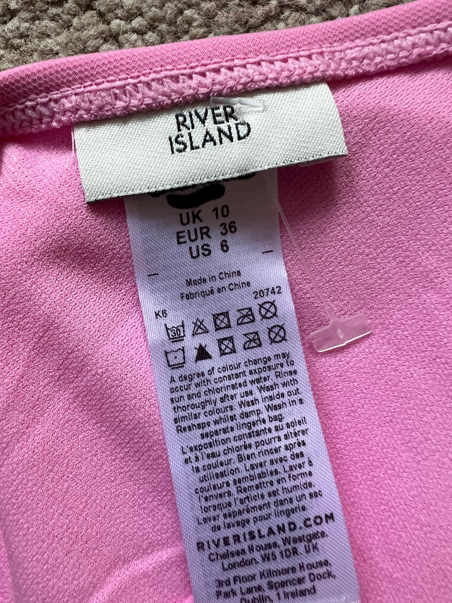 River Island lace trimmed bikini top