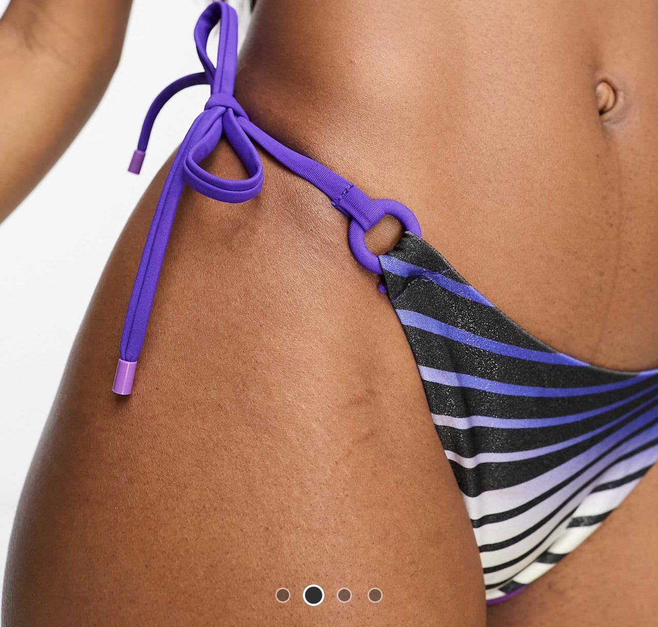 River Island Warped Zebra Print Tie Side Bikini Bottom - The Birdcage