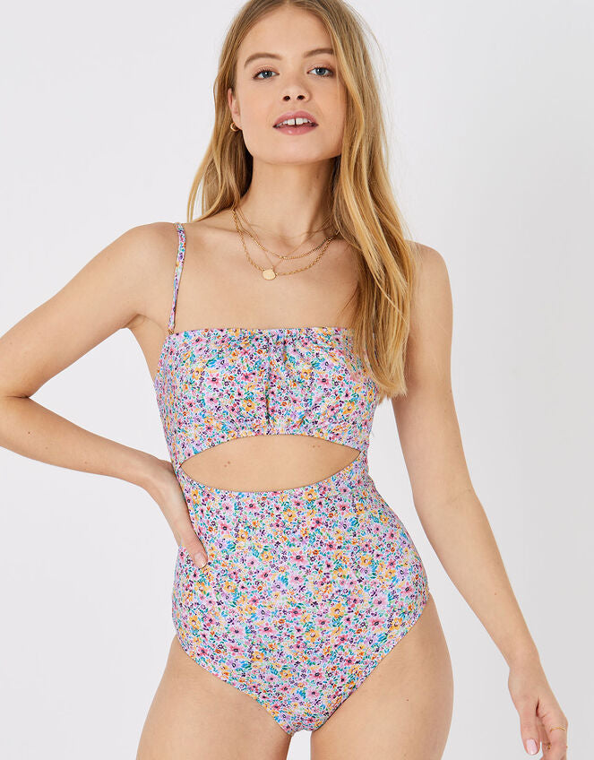 Accessorize Retro Ditsy Bandeau Swimsuit