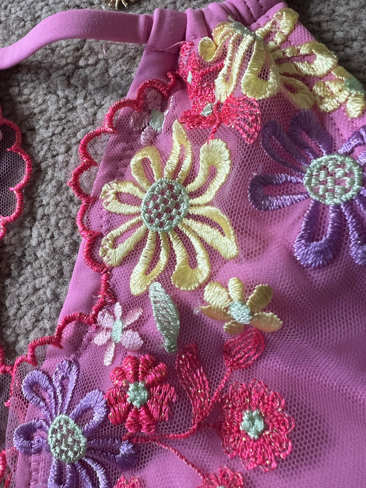 River Island embroidered bikini top