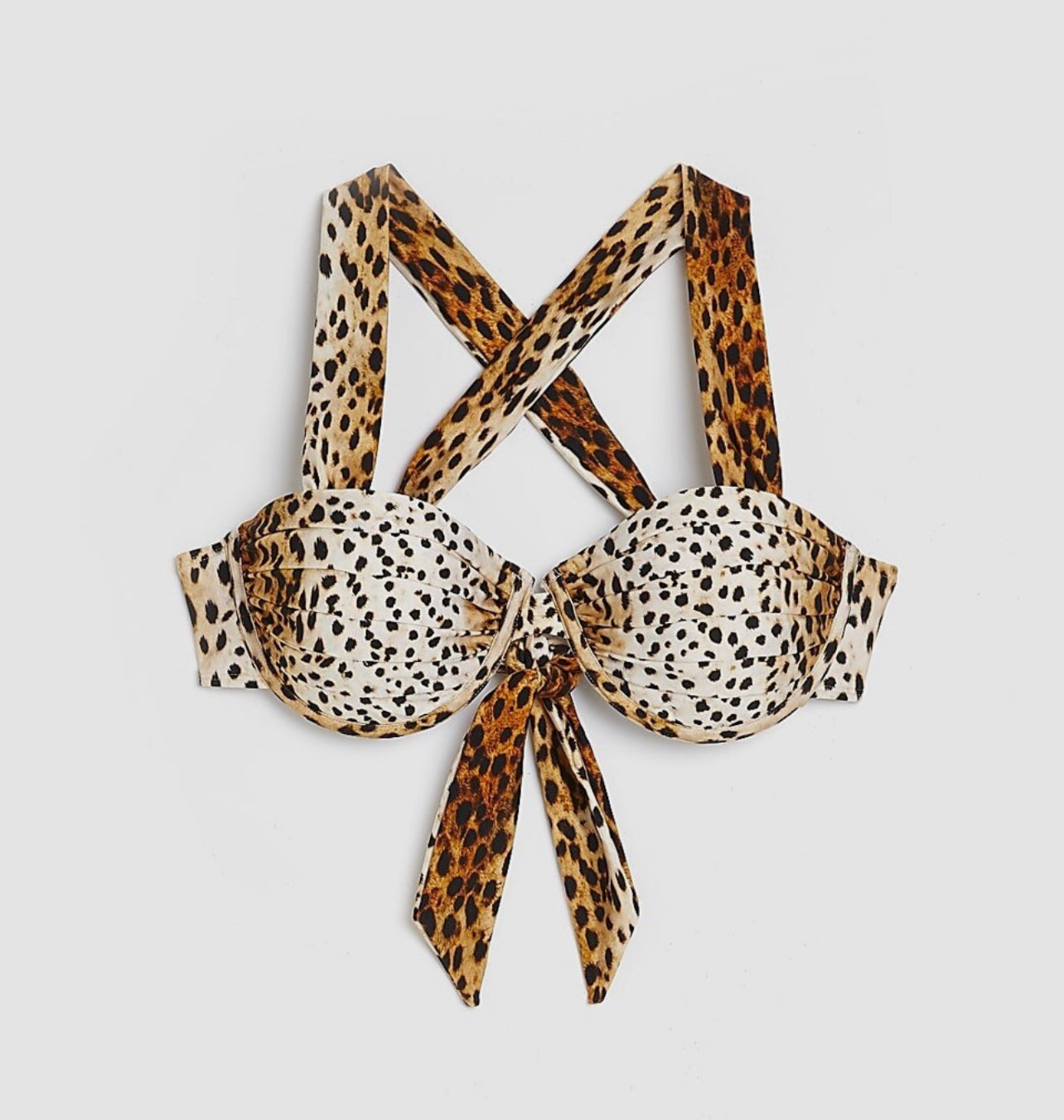 River Island Animal Print Balconette Underwired Bikini Top