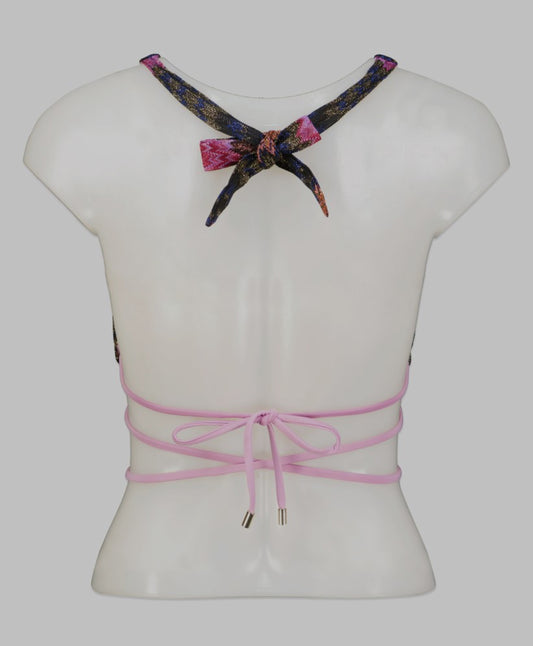 River Island textured halterneck bikini top