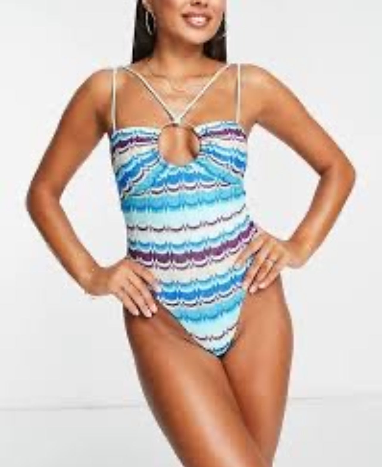 River Island zig-zag knit swimsuit - The Birdcage