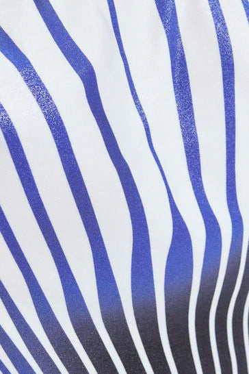 River Island One Shoulder Warped Zebra Print Swimsuit - The Birdcage