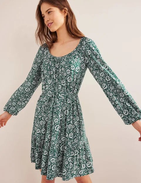 BODEN Scoop Tiered Jersey Mini Dress - sizes 12 + 14 - The Birdcage