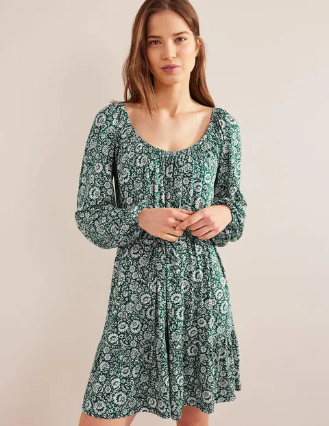 BODEN Scoop Tiered Jersey Mini Dress - sizes 12 + 14 - The Birdcage