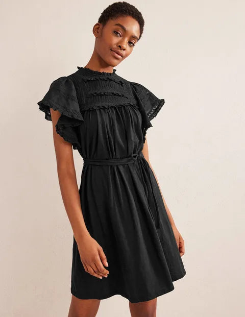 BODEN Trim Detail Jersey Mini Dress - size 10, 12 - The Birdcage