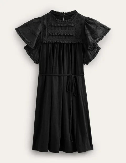 BODEN Trim Detail Jersey Mini Dress - size 10, 12 - The Birdcage