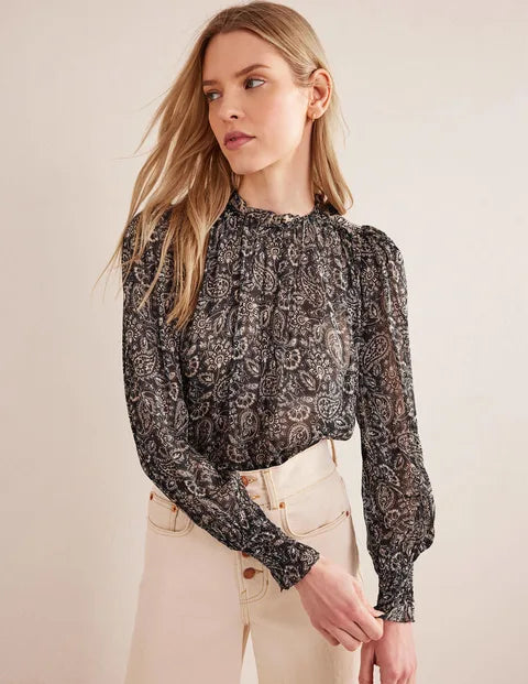BODEN Ruffle Detail Swing Top - size 12 - The Birdcage