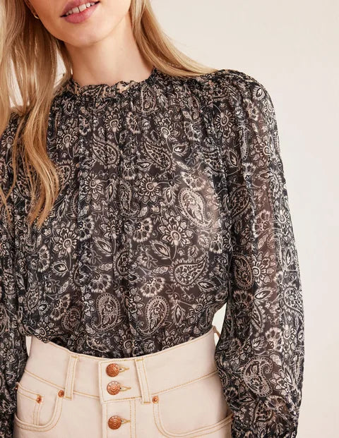 BODEN Ruffle Detail Swing Top - size 12 - The Birdcage