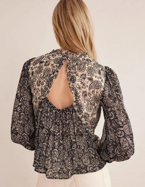 BODEN Ruffle Detail Swing Top - size 12 - The Birdcage