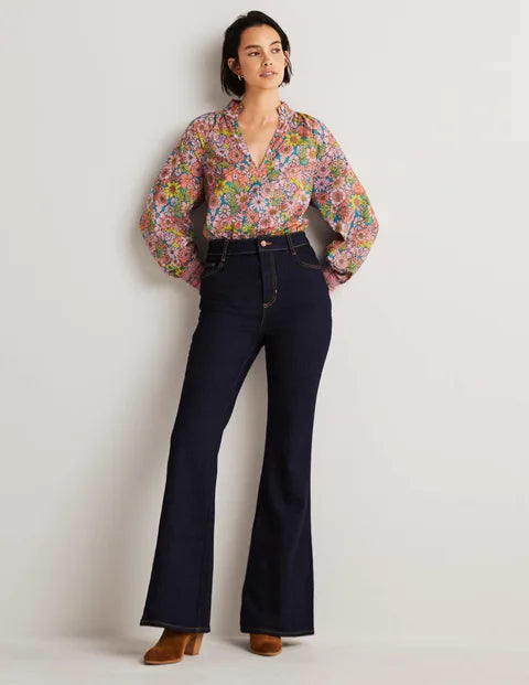 BODEN High Waist Smart Flare Jeans - indigo - The Birdcage