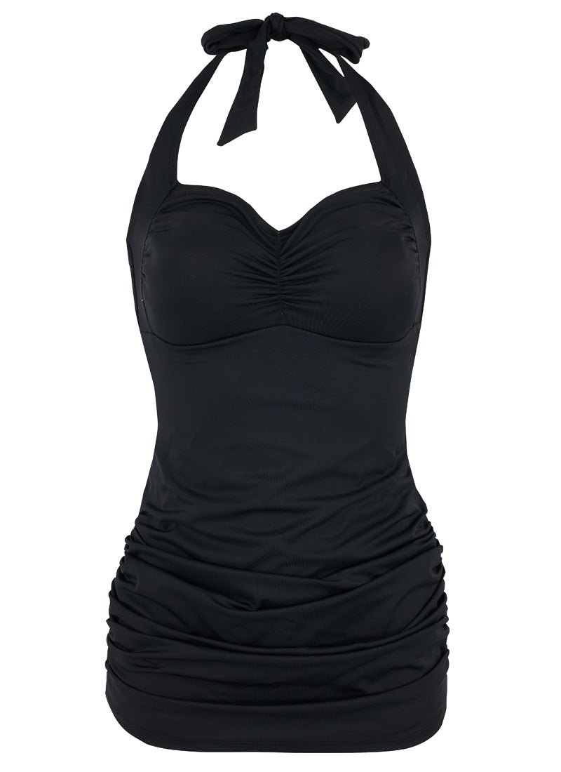 Joanie Clothing - Coralie Black Halter Neck Adjustable Swimsuit - The Birdcage