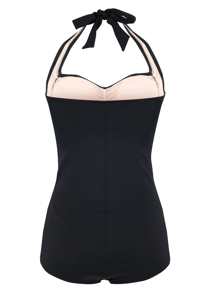 Joanie Clothing - Coralie Black Halter Neck Adjustable Swimsuit - The Birdcage