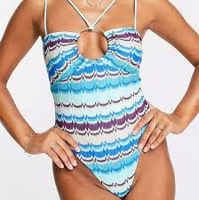 River Island zig-zag knit swimsuit - The Birdcage