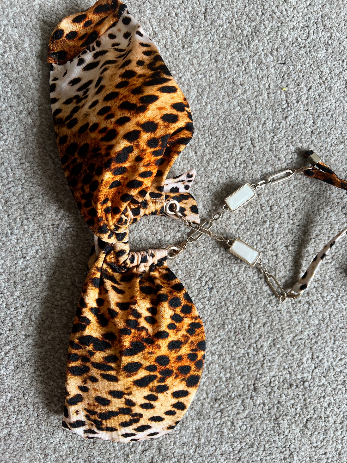 River Island Animal Print Bandeau Bikini Top