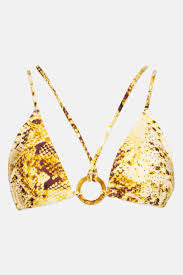 River Island Snake Print Bikini Top