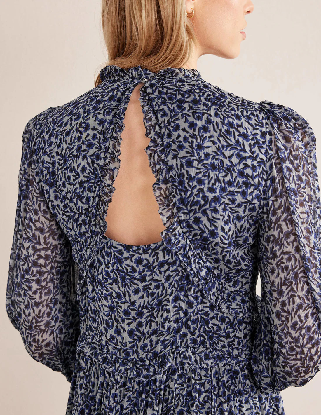 Boden Ruffle Open Back Mini Dress