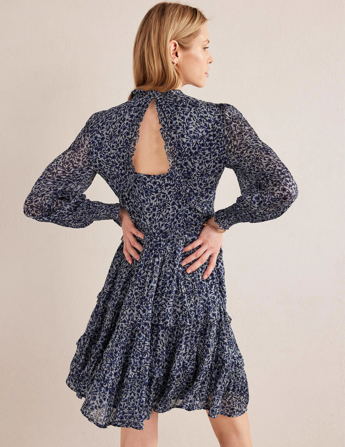 Boden Ruffle Open Back Mini Dress