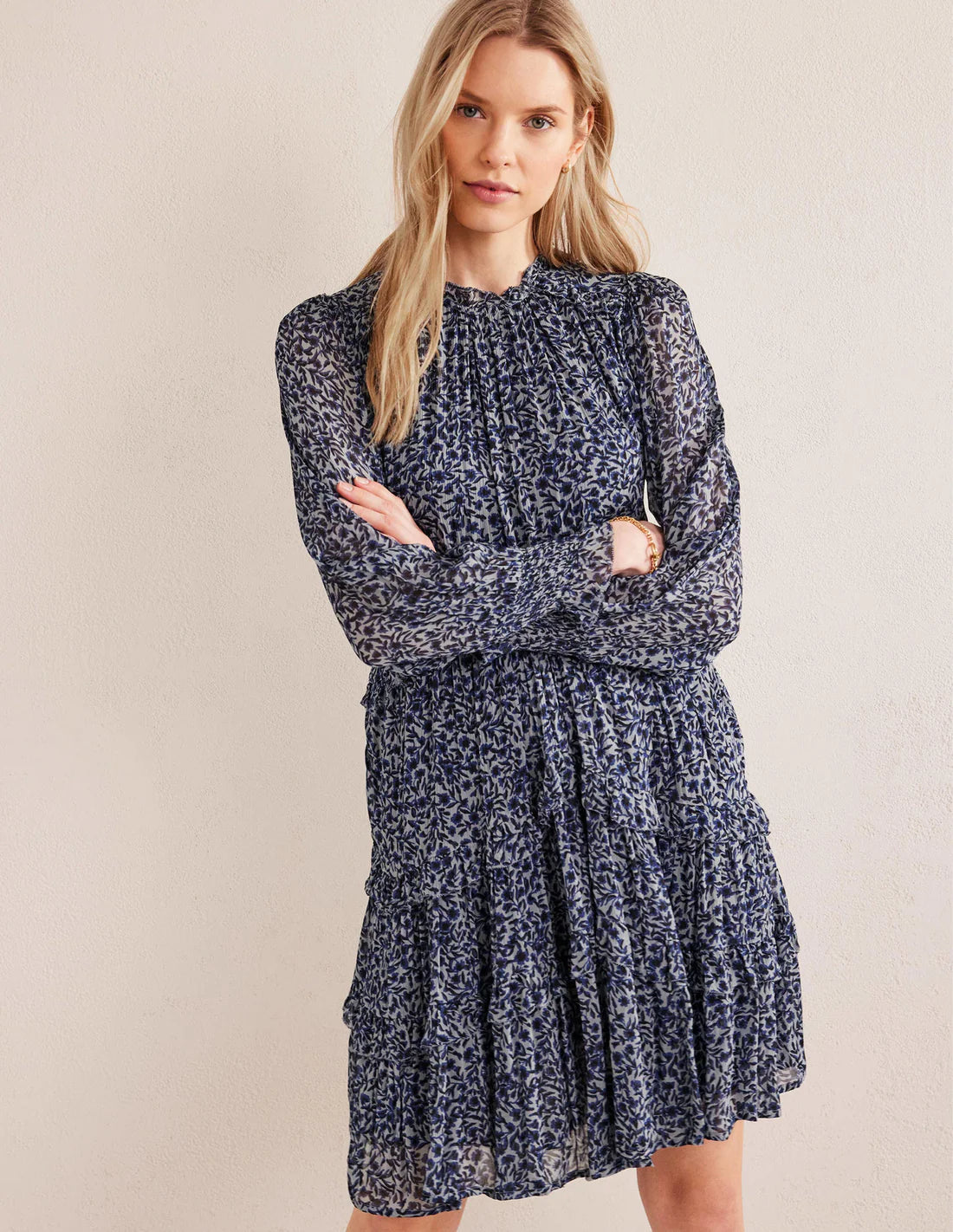 Boden Ruffle Open Back Mini Dress