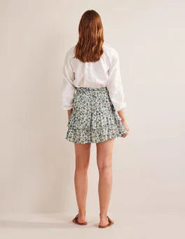 Boden Tie-Waist Crinkle Mini Skirt