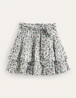 Boden Tie-Waist Crinkle Mini Skirt