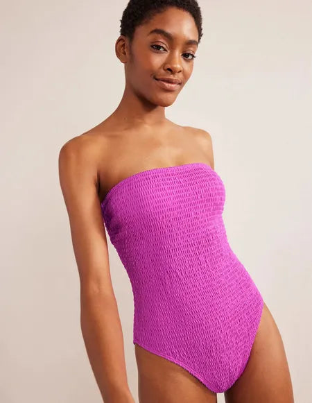 Boden Milos Smocked Bandeau Swimsuit