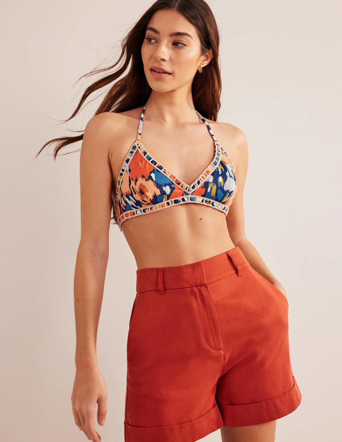 Boden Crochet Trim Bikini Top
