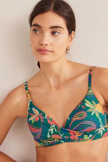 Boden Capri Cup-Size Bikini Top - Emerald Green