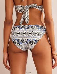 Boden Classic Bikini Bottoms - Ivory, Milos Bloom