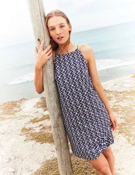 BODEN Racer Neck Mini Dress - The Birdcage