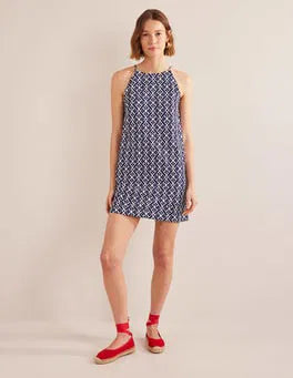 BODEN Racer Neck Mini Dress - The Birdcage