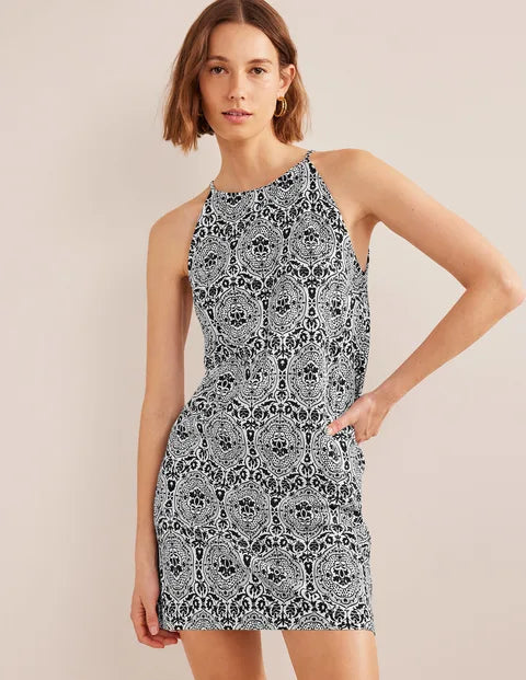 BODEN Racer Neck Jersey Mini Dress - The Birdcage