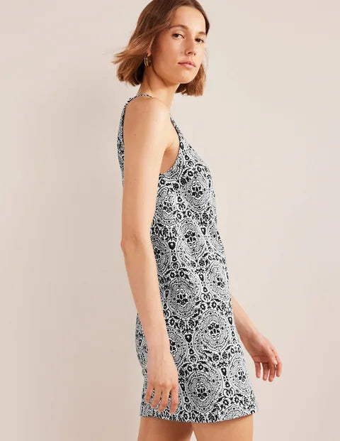 BODEN Racer Neck Jersey Mini Dress - The Birdcage