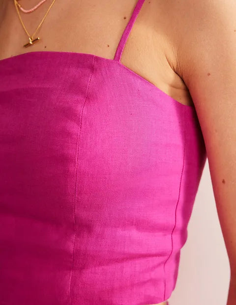 BODEN Fitted Linen Strappy Top - The Birdcage