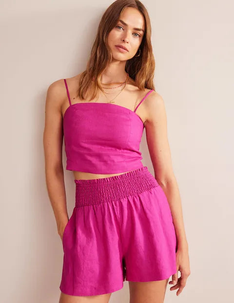 BODEN Fitted Linen Strappy Top - The Birdcage
