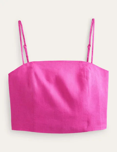 BODEN Fitted Linen Strappy Top - The Birdcage