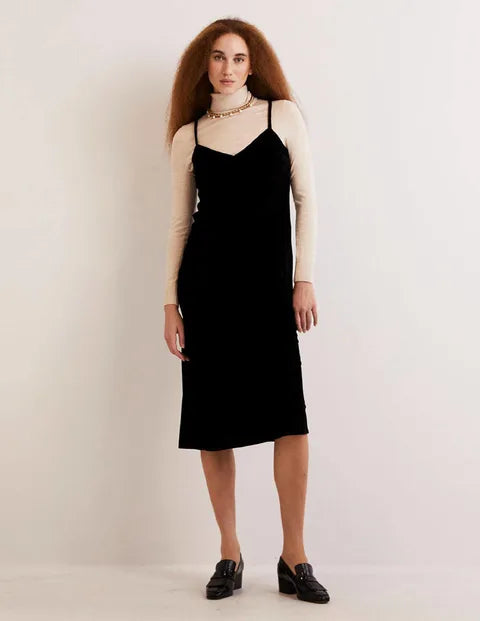 BODEN Velvet Slip Midi Party Dress - The Birdcage