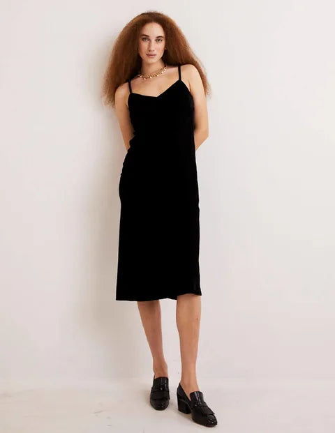 BODEN Velvet Slip Midi Party Dress - The Birdcage