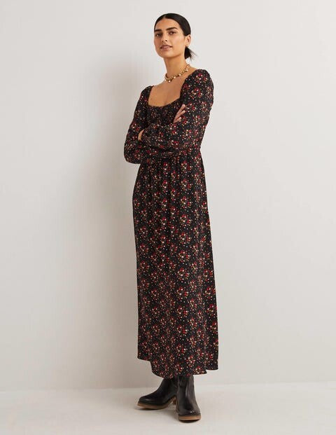 BODEN Square Neck Smocked Maxi Dress - The Birdcage