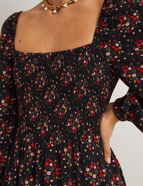 BODEN Square Neck Smocked Maxi Dress - The Birdcage